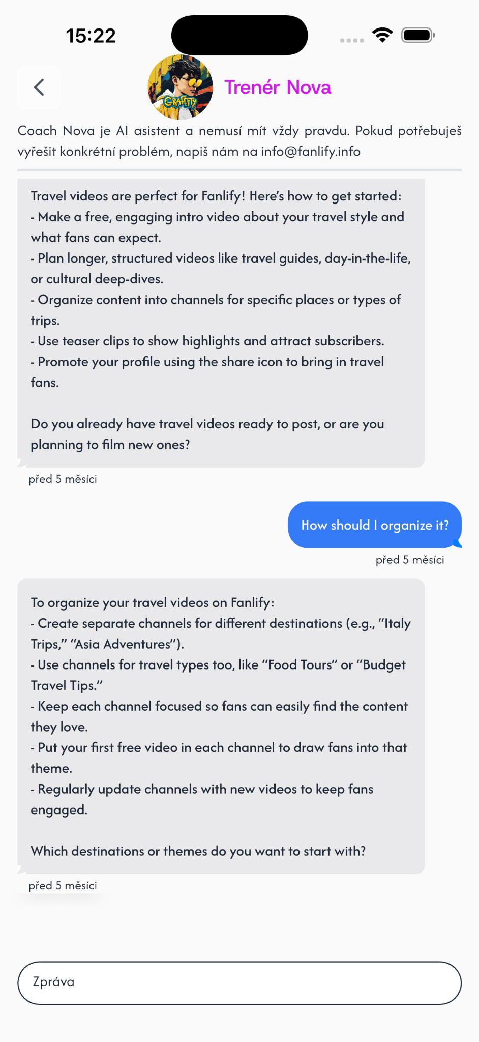 Nova helps organize content into channels